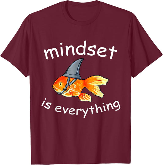 Everything Is Mindset Shark Fin Goldfish Vintage T-Shirt - T-Shirt | Maroon