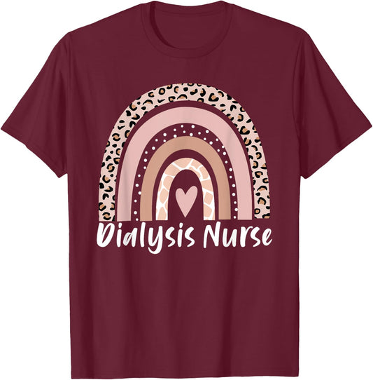 Dialysis Nurse RN Nephrology Registered rainbow Kidney RN T-Shirt - T-Shirt | Maroon