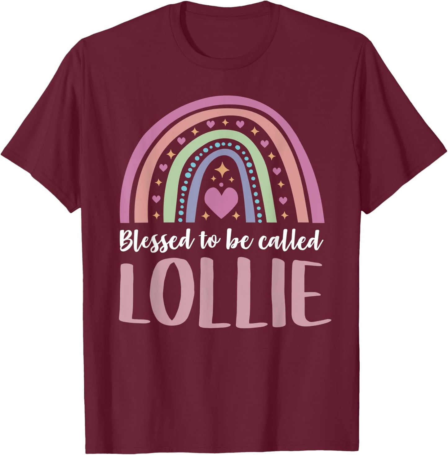 Lollie Shirt Grandma Women Mothers Day Blessed Lollie T-Shirt - T-Shirt | Maroon