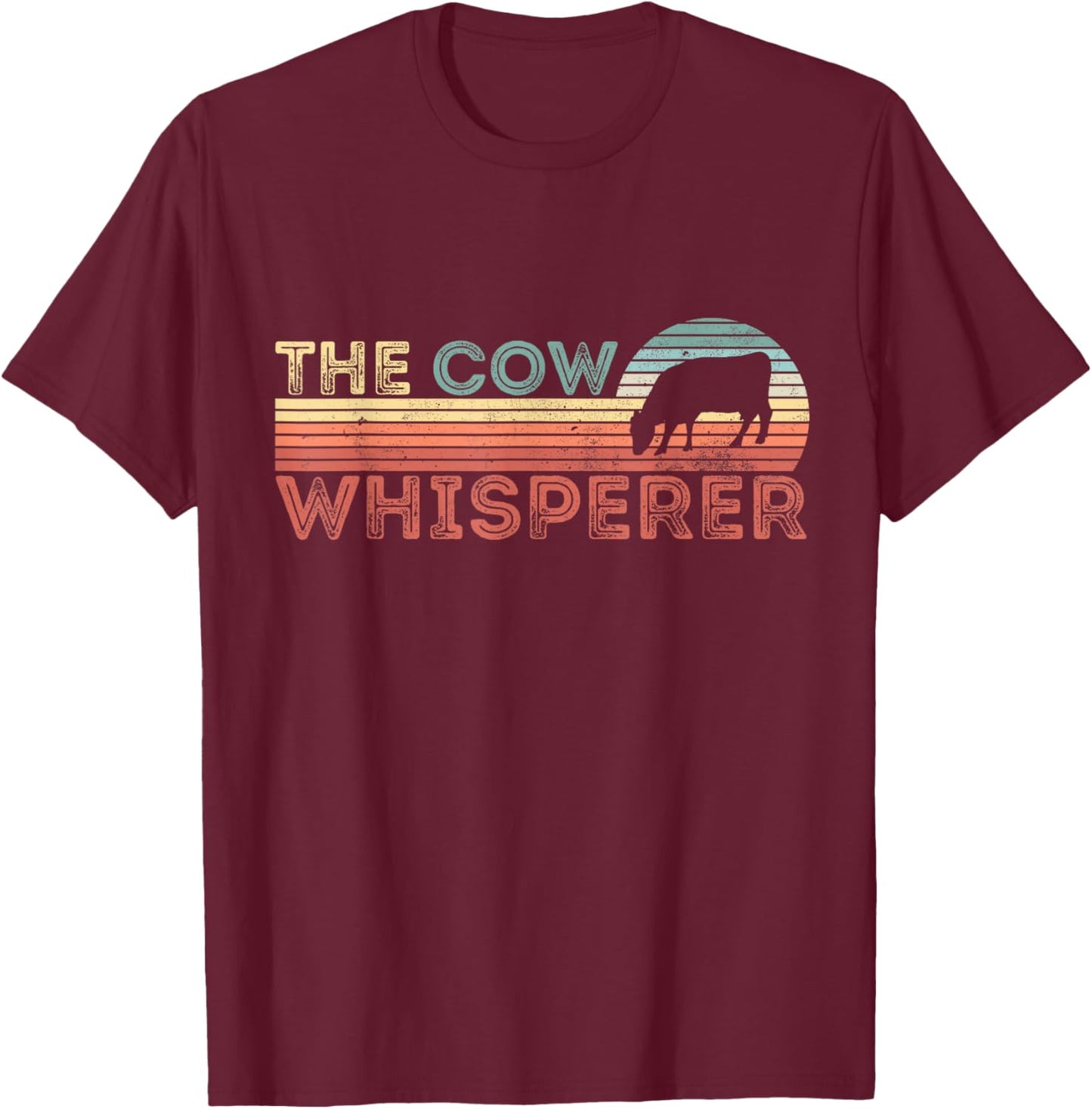 Vintage The Cow Whisperer Farming Gift T-Shirt - T-Shirt | Maroon
