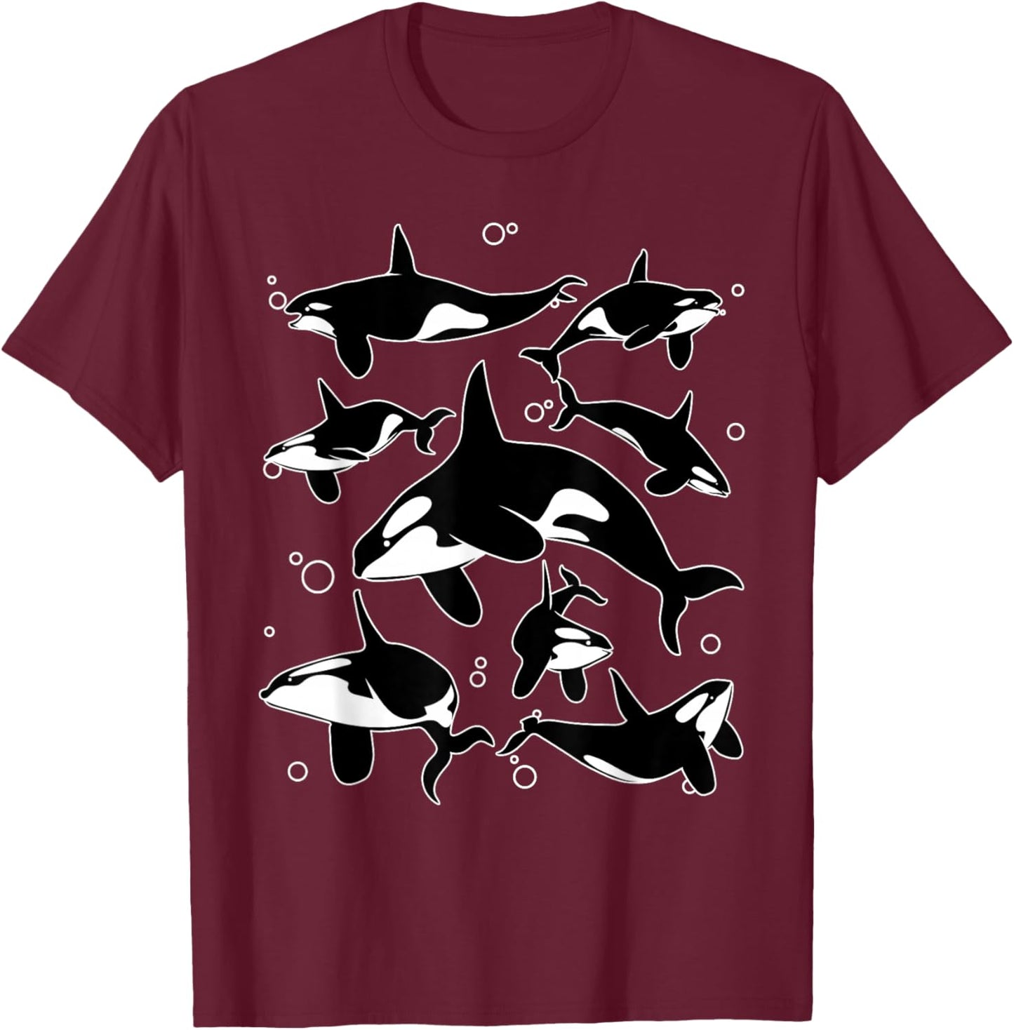 Funny Orca Design Women Killer Whales Orca Lover T-Shirt - T-Shirt | Maroon