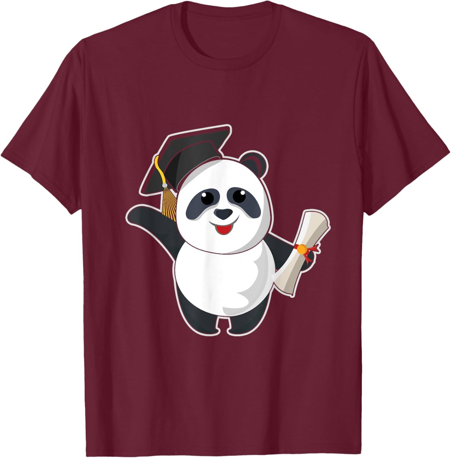 Cute Panda Bear Graduate Graduating 2023 Graduation T-Shirt - T-Shirt | Maroon