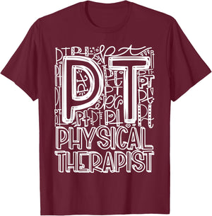 Typography Designs Physical Therapist PT Nurse 2021 T-Shirt - T-Shirt | Maroon