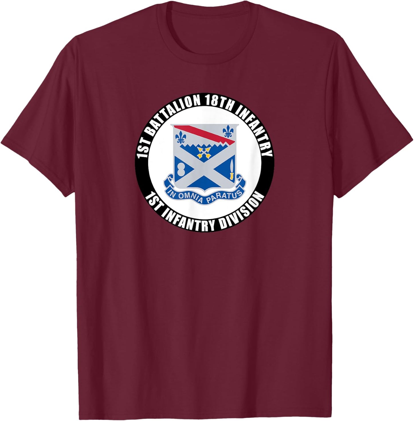 1st Battalion 18th Infantry 1st Infantry Division Veteran T-Shirt - T-Shirt | Maroon