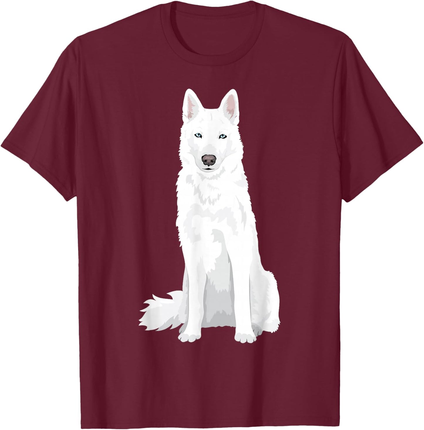 beautiful white Siberian Husky - sweet white Snow dog T-Shirt - T-Shirt | Maroon