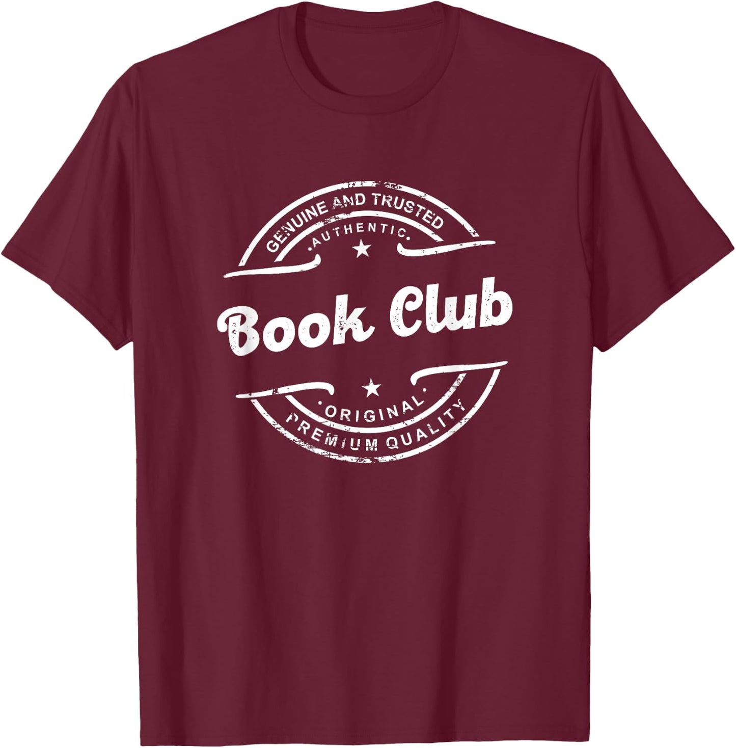 Best Book Club Vintage Stamp Retro Distressed Logo Old schoo T-Shirt - T-Shirt | Maroon