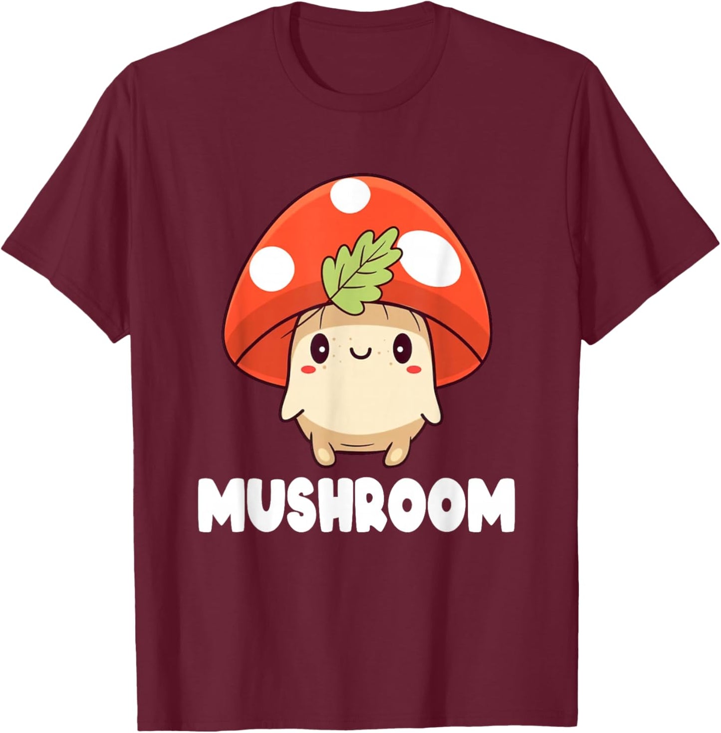 Kids Mushroom Shirt For Boys Or Girls | Cute Mushroom Gift T-Shirt - T-Shirt | Maroon