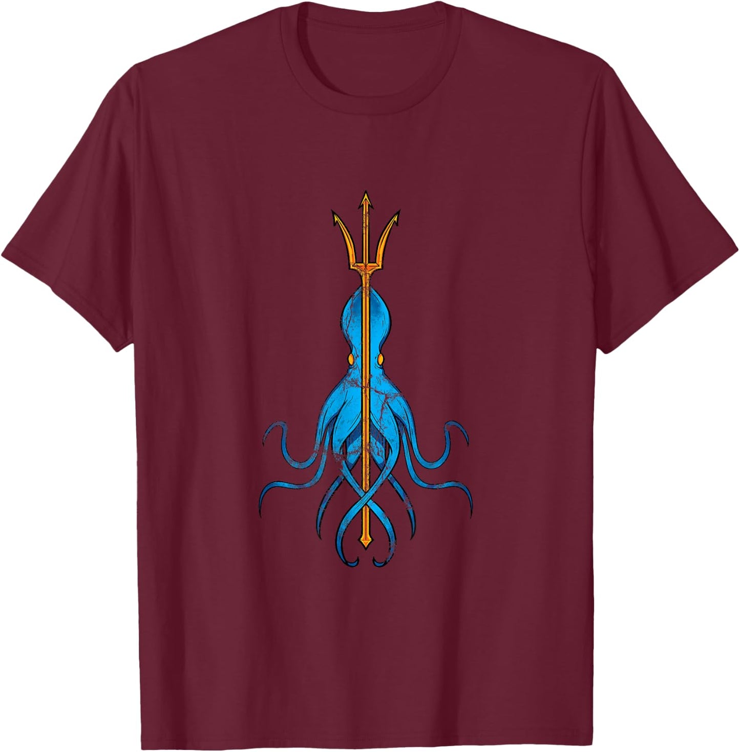 Sea Monster Kraken Trident Pirate Gift Octopus T-Shirt - T-Shirt | Maroon