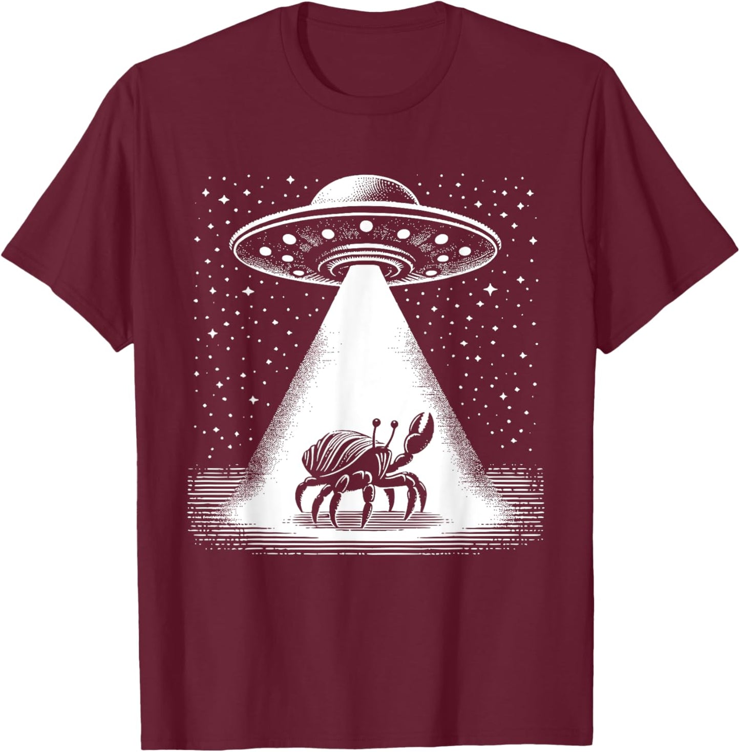 Hermit Crab Dad Mom Lover - Funny Alien UFO T-Shirt - T-Shirt | Maroon