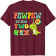 Pawpaw of the Two Rex Birthday Dinosaur Family Matching T-Shirt - T-Shirt | Maroon