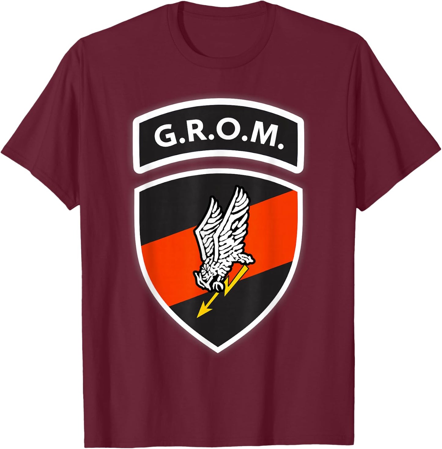 Polish Special Forces Ensign GROM T-Shirt - T-Shirt | Maroon