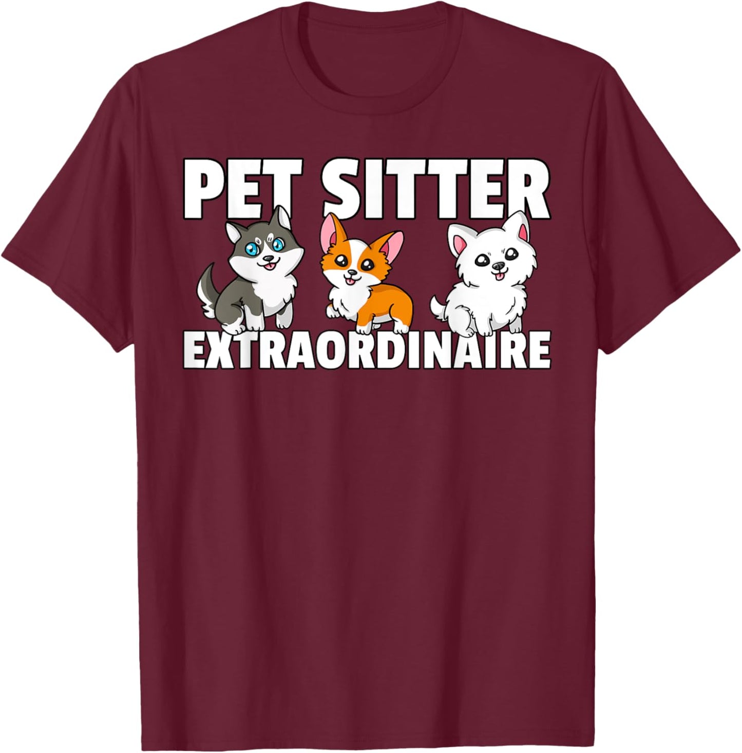 Dog Walking Gift Dog Walker Pet Sitter T-Shirt - T-Shirt | Maroon