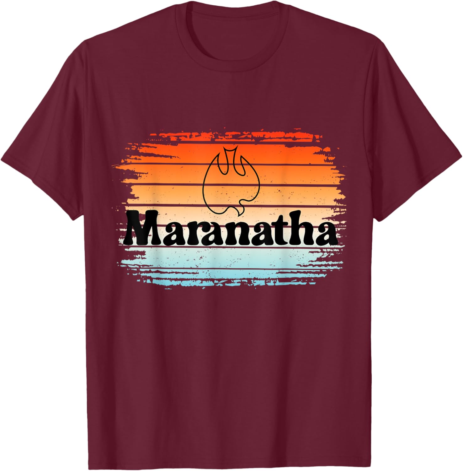 Maranatha Retro Dove Christian Revolution Jesus People T-Shirt - T-Shirt | Maroon