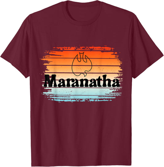 Maranatha Retro Dove Christian Revolution Jesus People T-Shirt - T-Shirt | Maroon