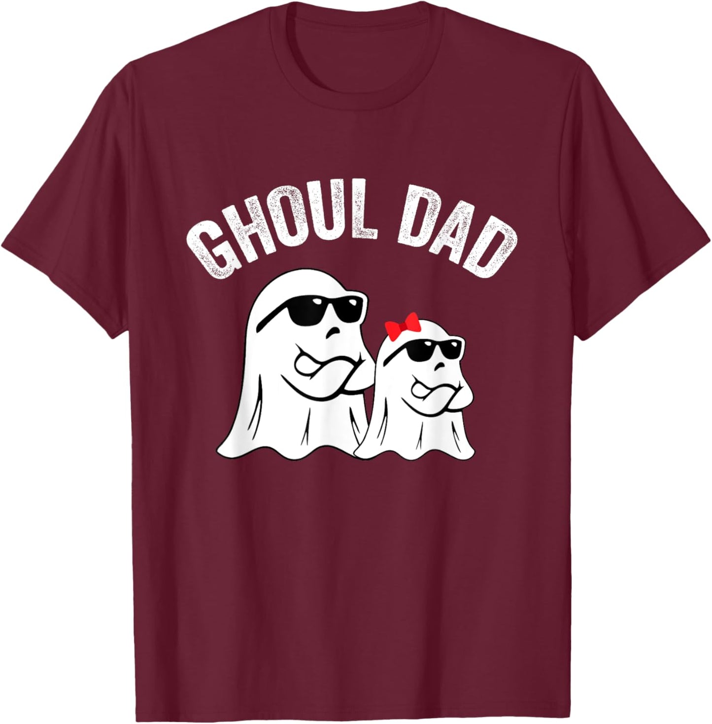 Ghoul Dad Funny Halloween Daddy Ghost Vintage T-Shirt - T-Shirt | Maroon