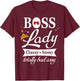 Boss Lady Classy Sassy National Boss's Day Gift T-Shirt - T-Shirt | Maroon