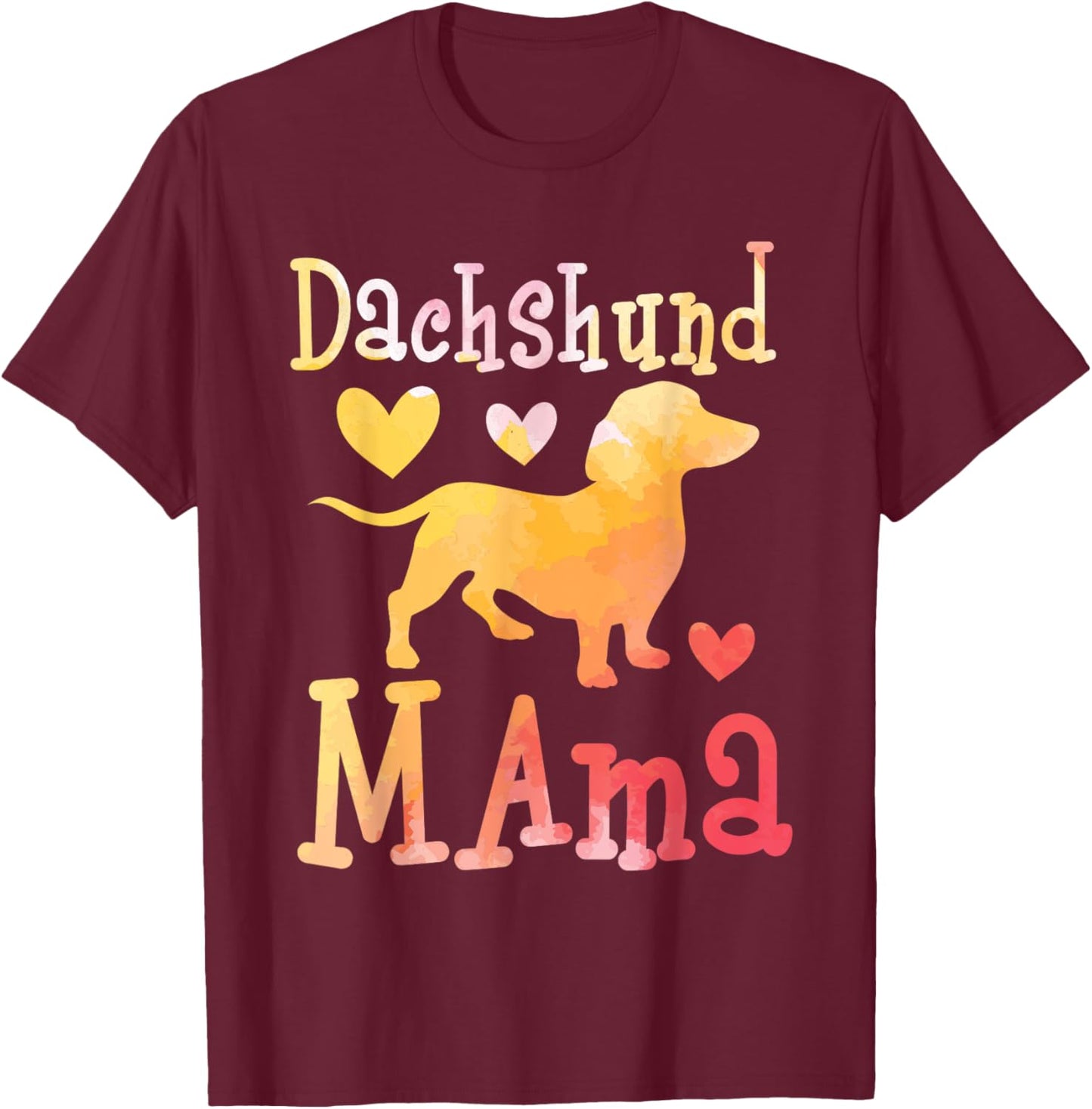 Dachshund Mama - Dog Lover Pet Trainer Breeder Animal Women Girls Kids T-Shirt - T-Shirt | Maroon