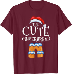 Cute Gingerbread Family Matching Group Christmas Gift T-Shirt - T-Shirt | Maroon