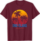 Vintage Ono Island Alabama Palm Trees Sunset Retro T-Shirt - T-Shirt | Maroon