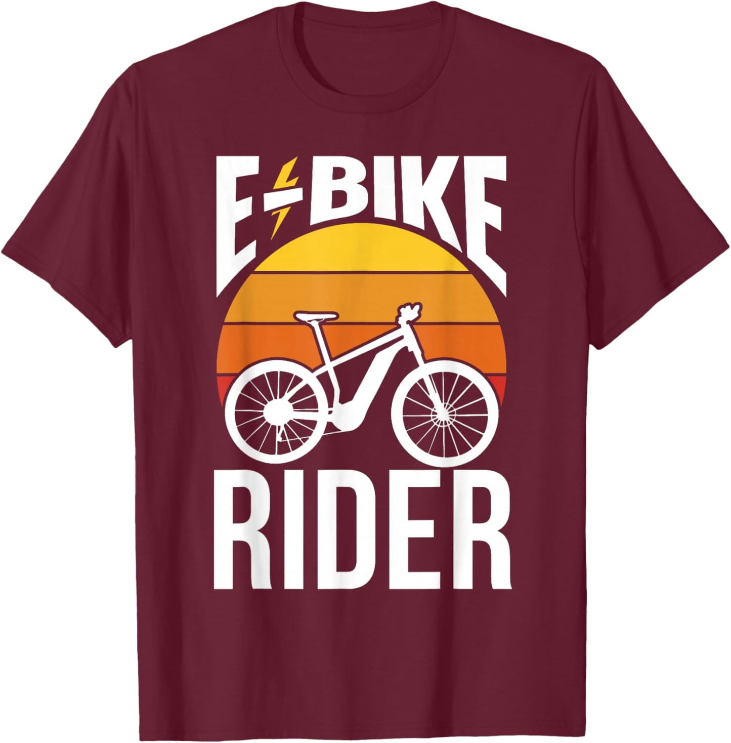 E-Bike Rider Electric Cycling Cyclist T-Shirt - T-Shirt | Maroon
