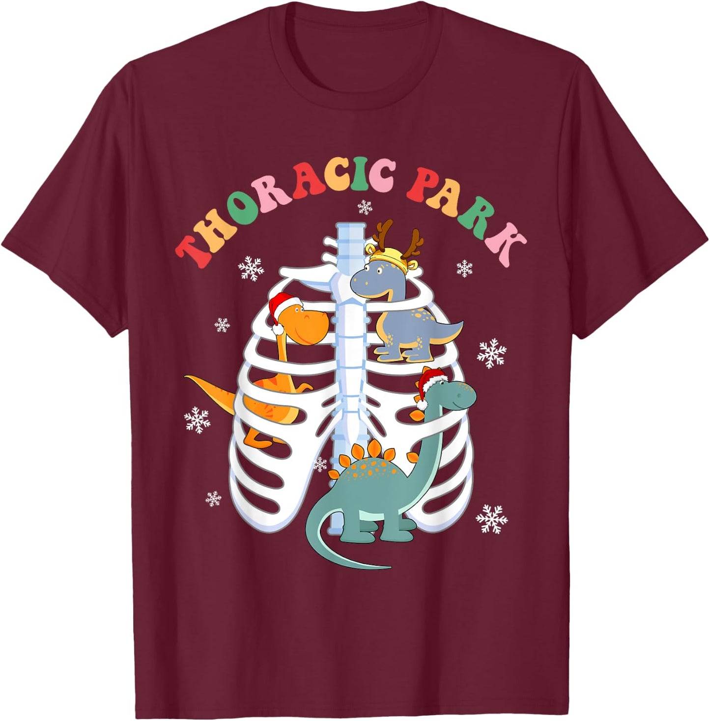 Thoracic Christmas Park Thoracic Surgery OR Nurses Doctor T-Shirt - T-Shirt | Maroon