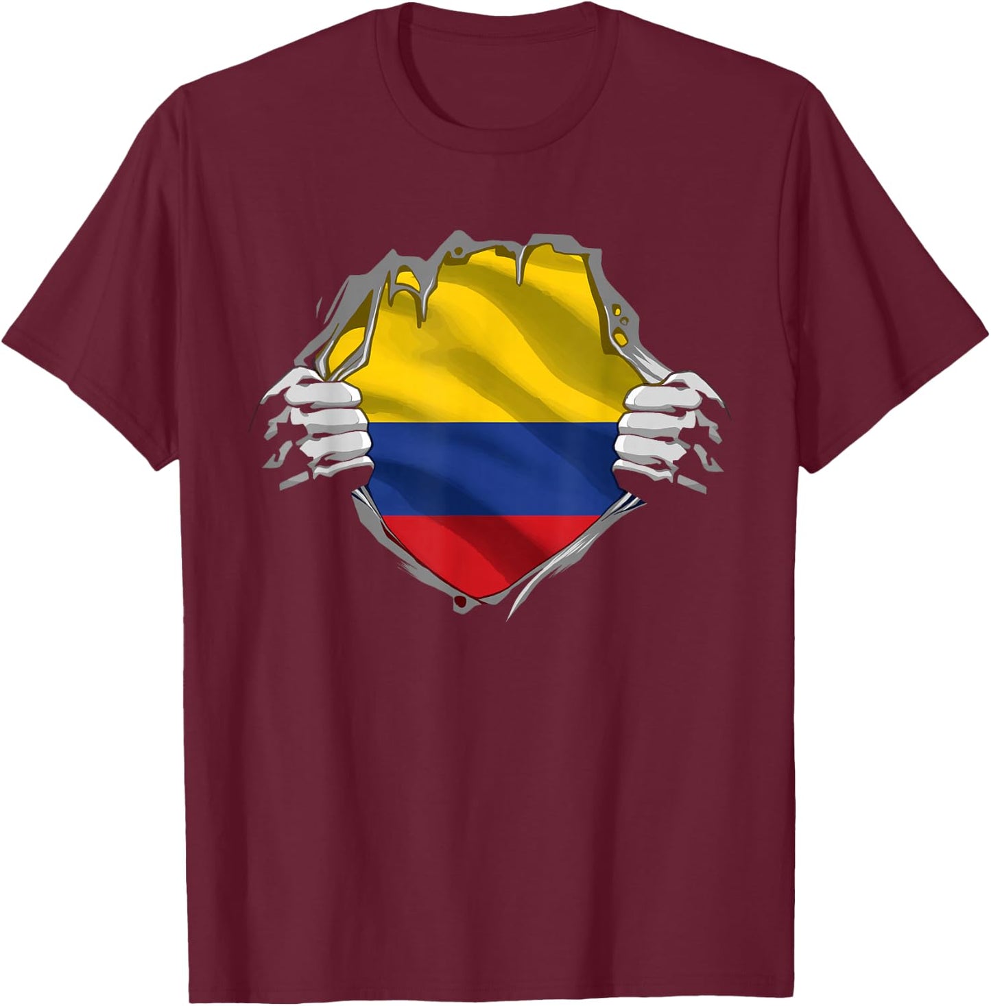 Colombia Shirt Colombian Flag Proud Colombia Country Roots T-Shirt - T-Shirt | Maroon