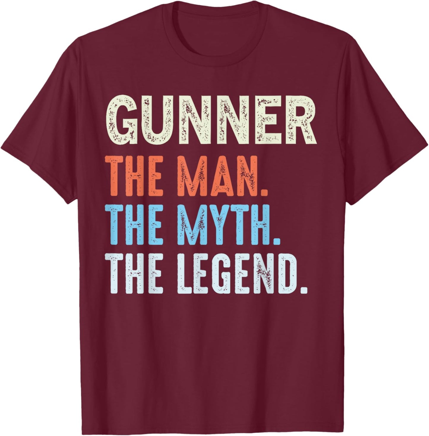 Gunner The Legend Name Personalized Cute Idea Men Vintage T-Shirt - T-Shirt | Maroon