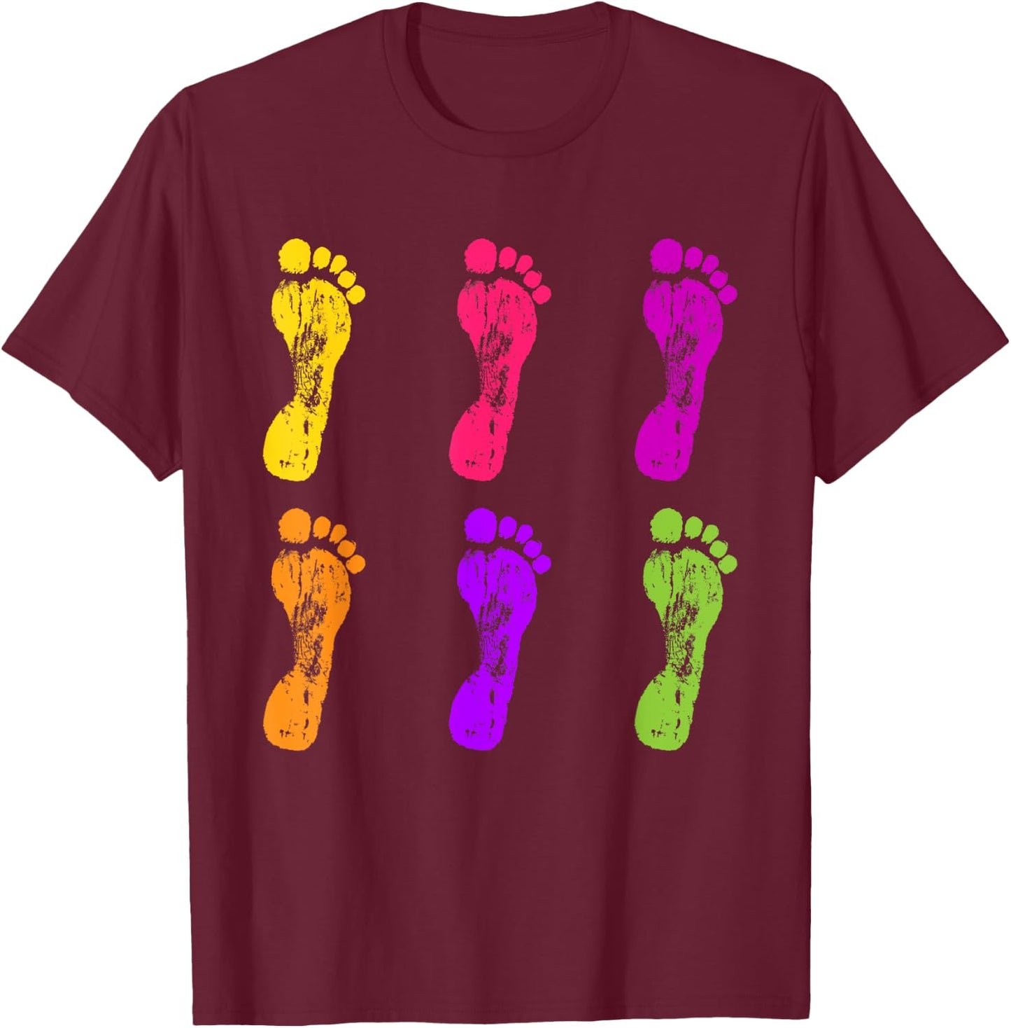 Colorful Footprint | Chiropodist | Foot Doctor Podiatrist T-Shirt - T-Shirt | Maroon