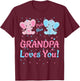 Grandpa Gender Reveal Elephant Pink or Blue Matching Family T-Shirt - T-Shirt | Maroon