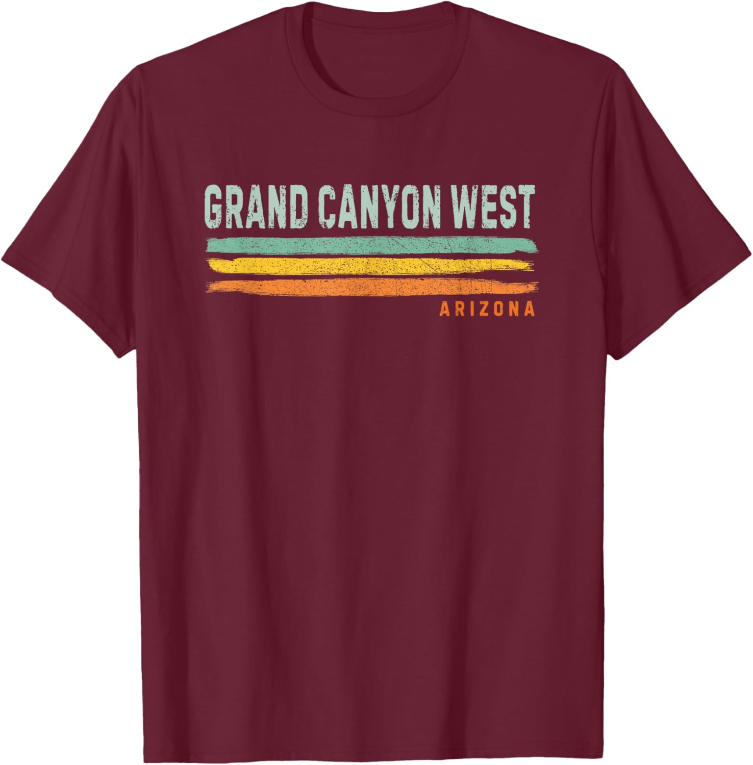 Vintage Stripes Grand Canyon West AZ T-Shirt - T-Shirt | Maroon