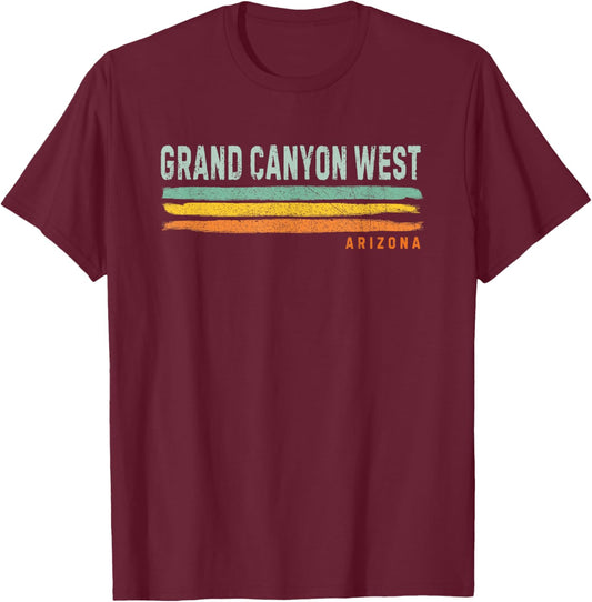 Vintage Stripes Grand Canyon West AZ T-Shirt - T-Shirt | Maroon