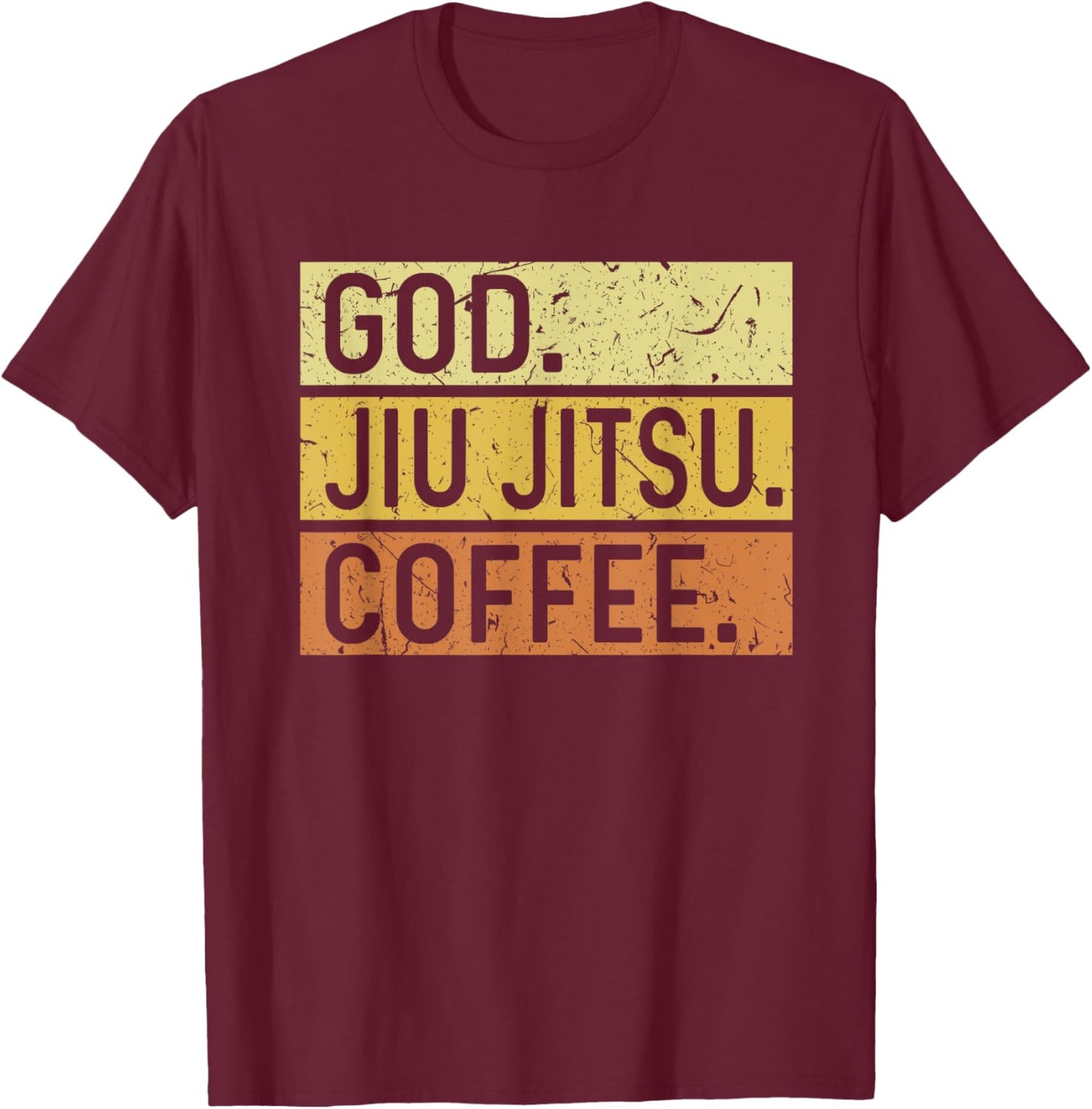 God Jiu Jitsu Coffee Jesus Brazilian Martial Arts T-Shirt - T-Shirt | Maroon