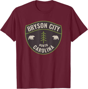 Bryson City North Carolina NC Bear Mountains Vacation T-Shirt - T-Shirt | Maroon