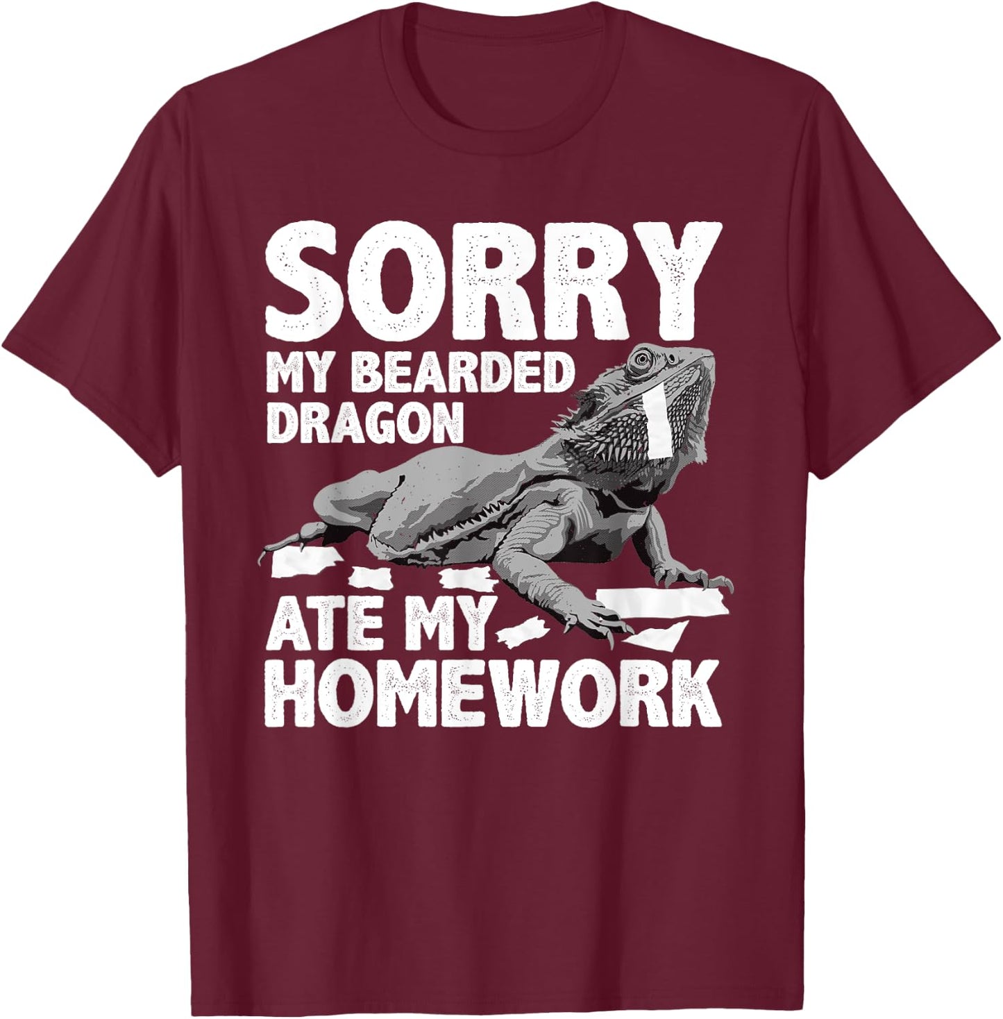 Cool Bearded Dragon Women Kids Pogona Lizard Lovers T-Shirt - T-Shirt | Maroon