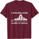 GPS Koordinaten Geographie Deutschland Heimat Stadt Hamburg T-Shirt - T-Shirt | Maroon