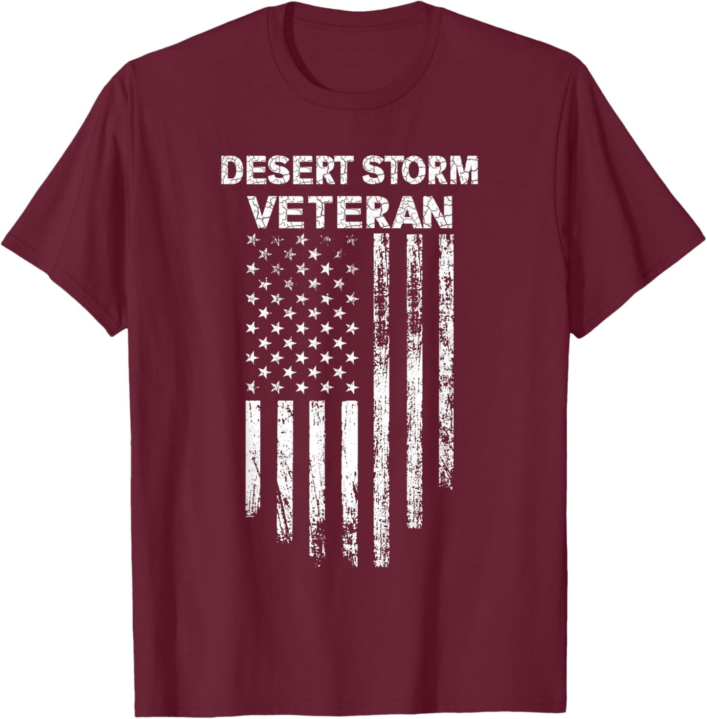 Desert Storm Veteran Persian War Service Ribbon T-Shirt - T-Shirt | Maroon