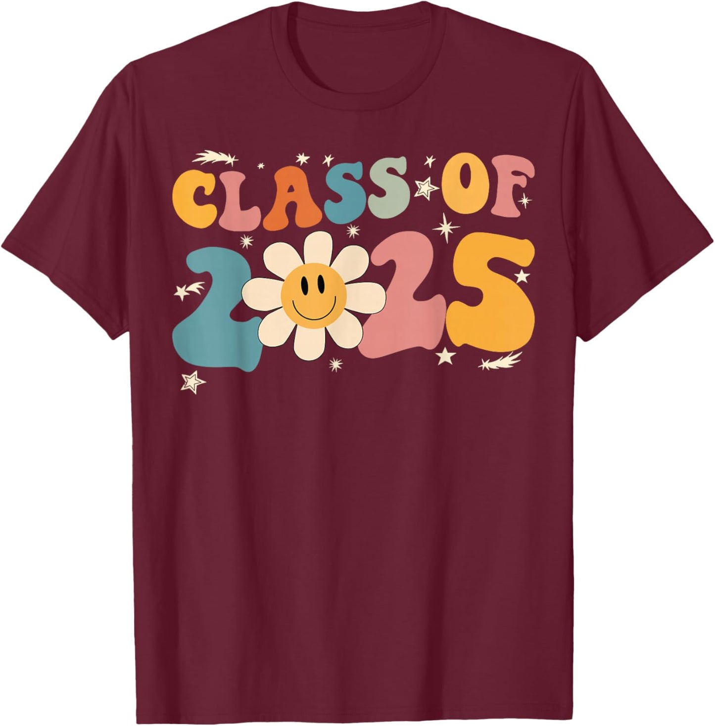 Class of 2025 Grow With Me Graduation First Day of School T-Shirt - T-Shirt | Maroon