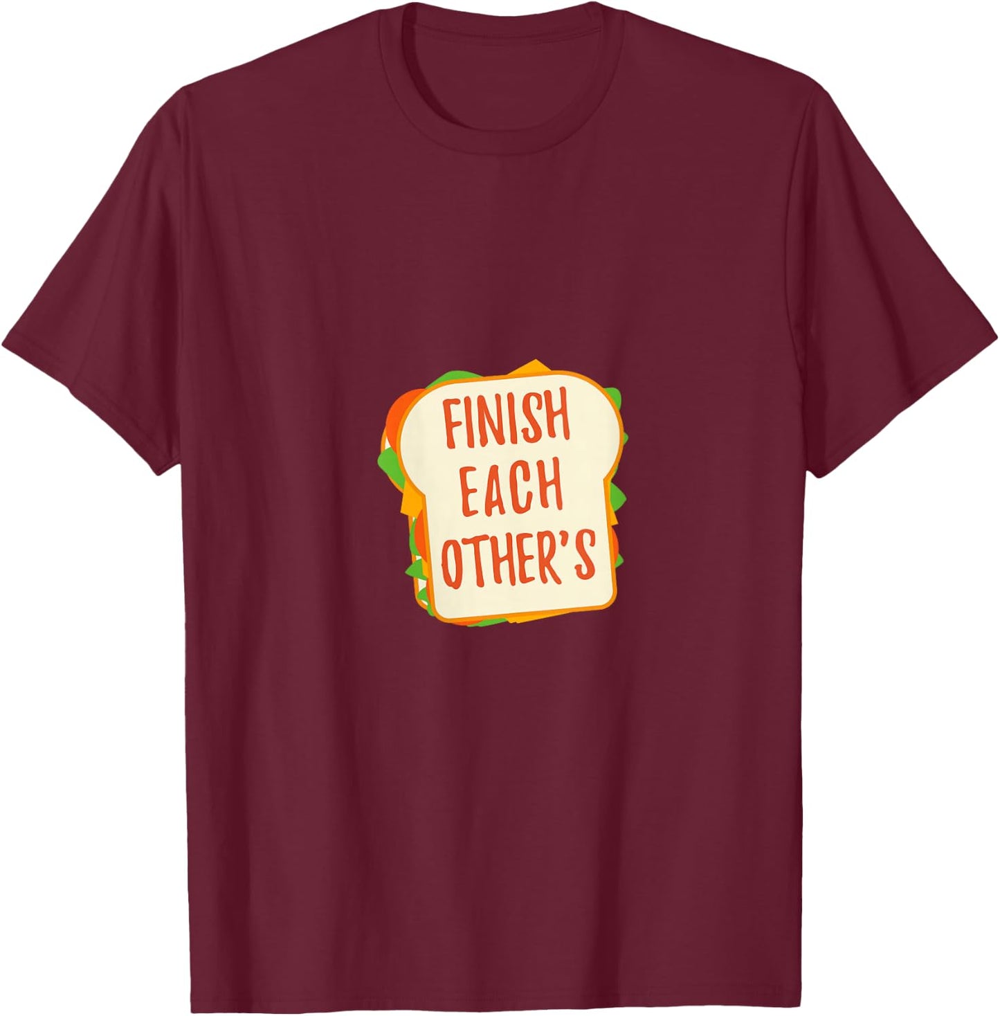 We Finish Each Other's Sandwiches| Men and Women Princess V-Neck T-Shirt - T-Shirt | Maroon