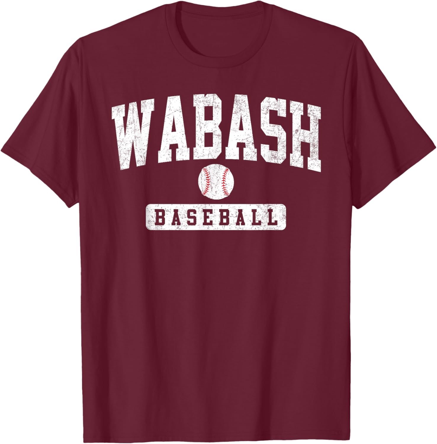 Wabash College Baseball Arch Vintage Design Women T-Shirt - T-Shirt | Maroon