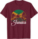 Jamaika-Flagge | Inselpalme | Jamaikanische Sommerferien T-Shirt - T-Shirt | Maroon