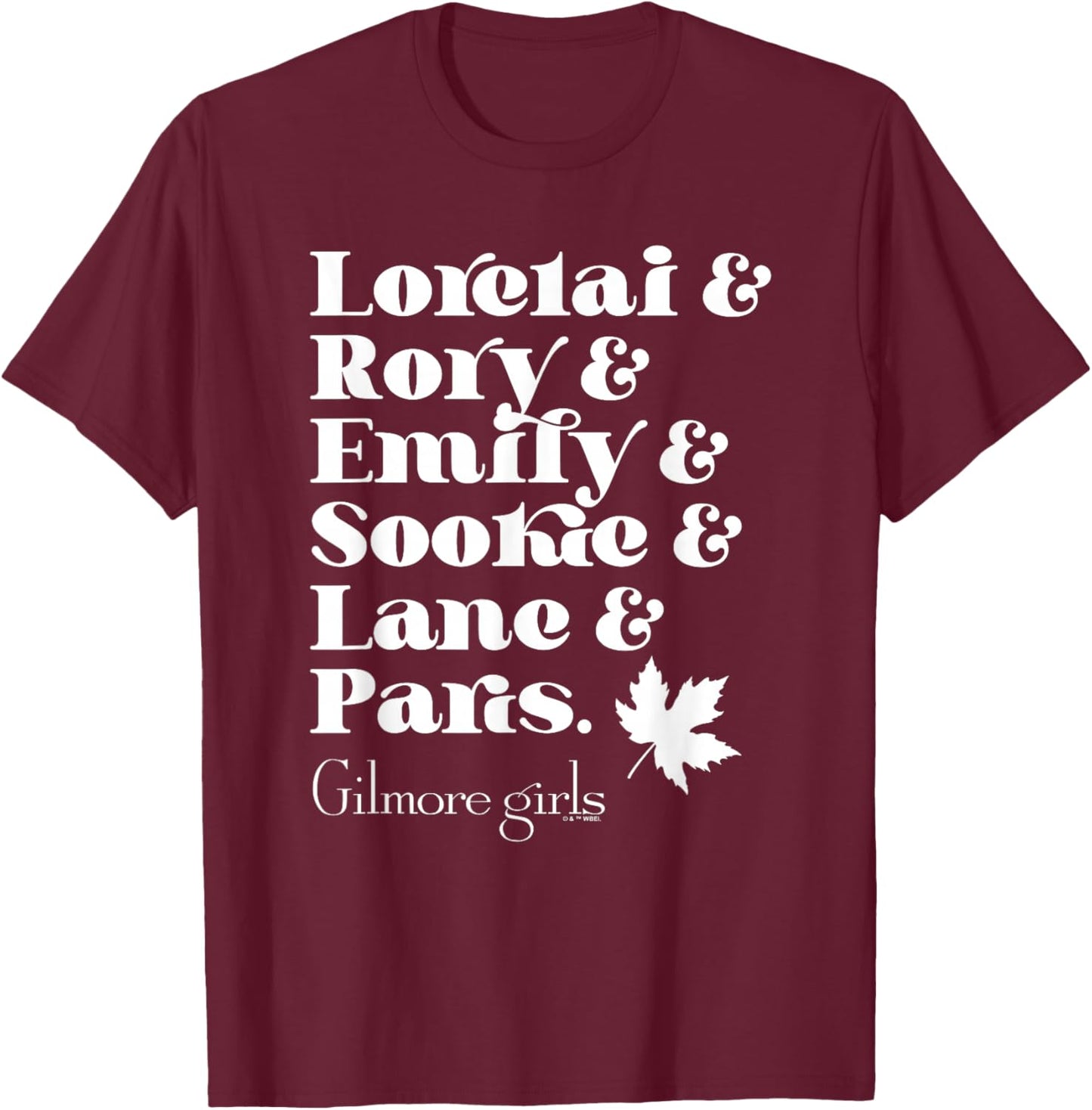 Gilmore Girls Name List T-Shirt - T-Shirt | Maroon