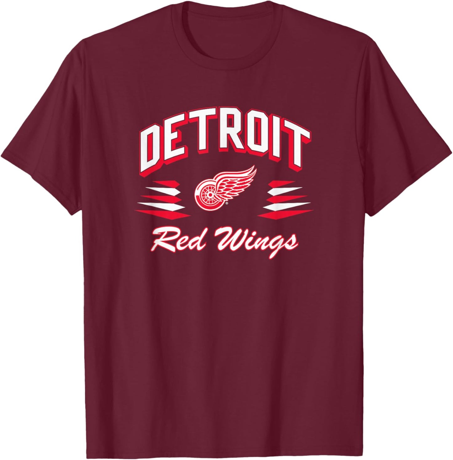 Detroit Red Wings Retro Diamond Black Officially Licensed T-Shirt - T-Shirt | Maroon