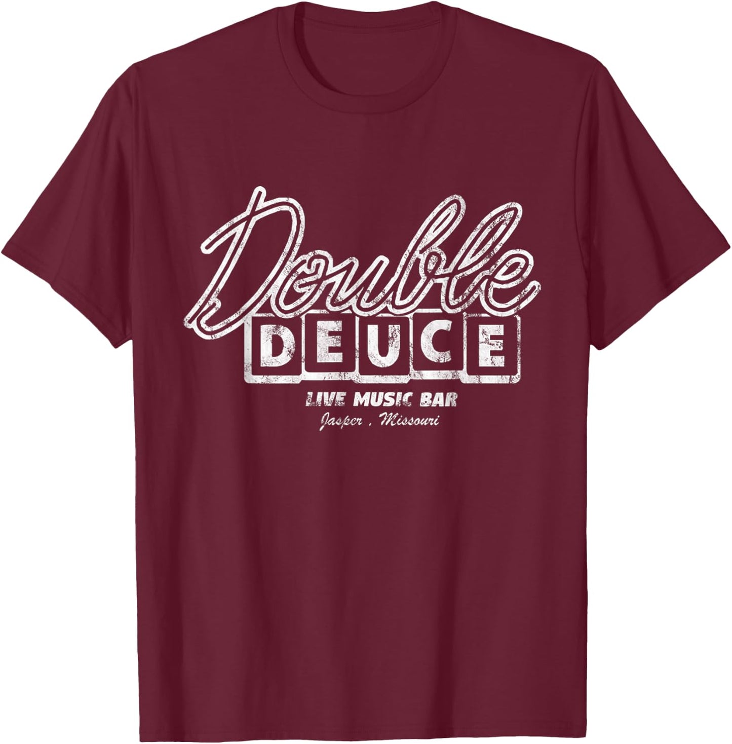Double Live Deuce Music Vintage House T-Shirt - T-Shirt | Maroon