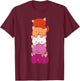 Orange Pink Lesbian Pride Flag Cute Kawaii Cat T-Shirt - T-Shirt | Maroon