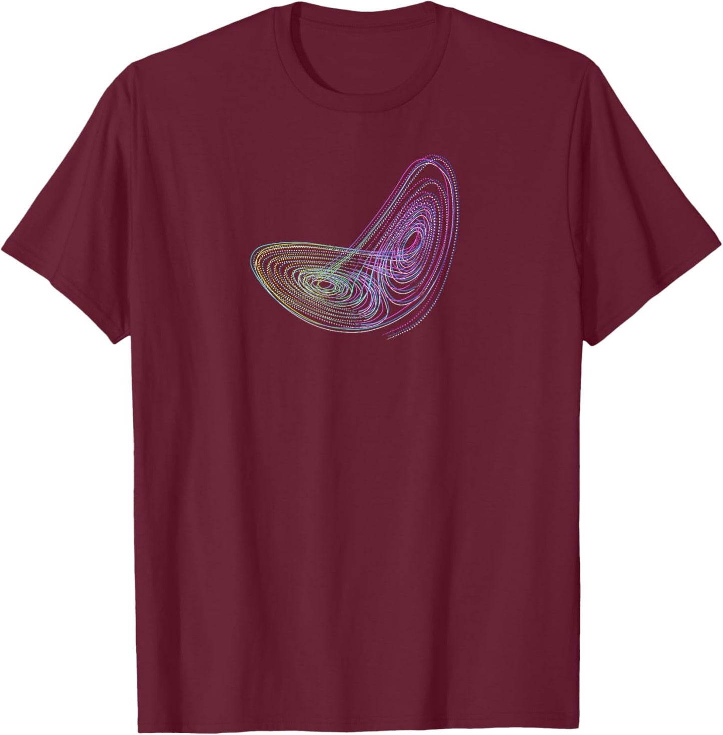Chaos theory: Lorenz attractor T-Shirt - T-Shirt | Maroon