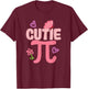 Cutie Pi Day Funny Cute Nerd Geek Pretty Math Butterfly T-Shirt - T-Shirt | Maroon