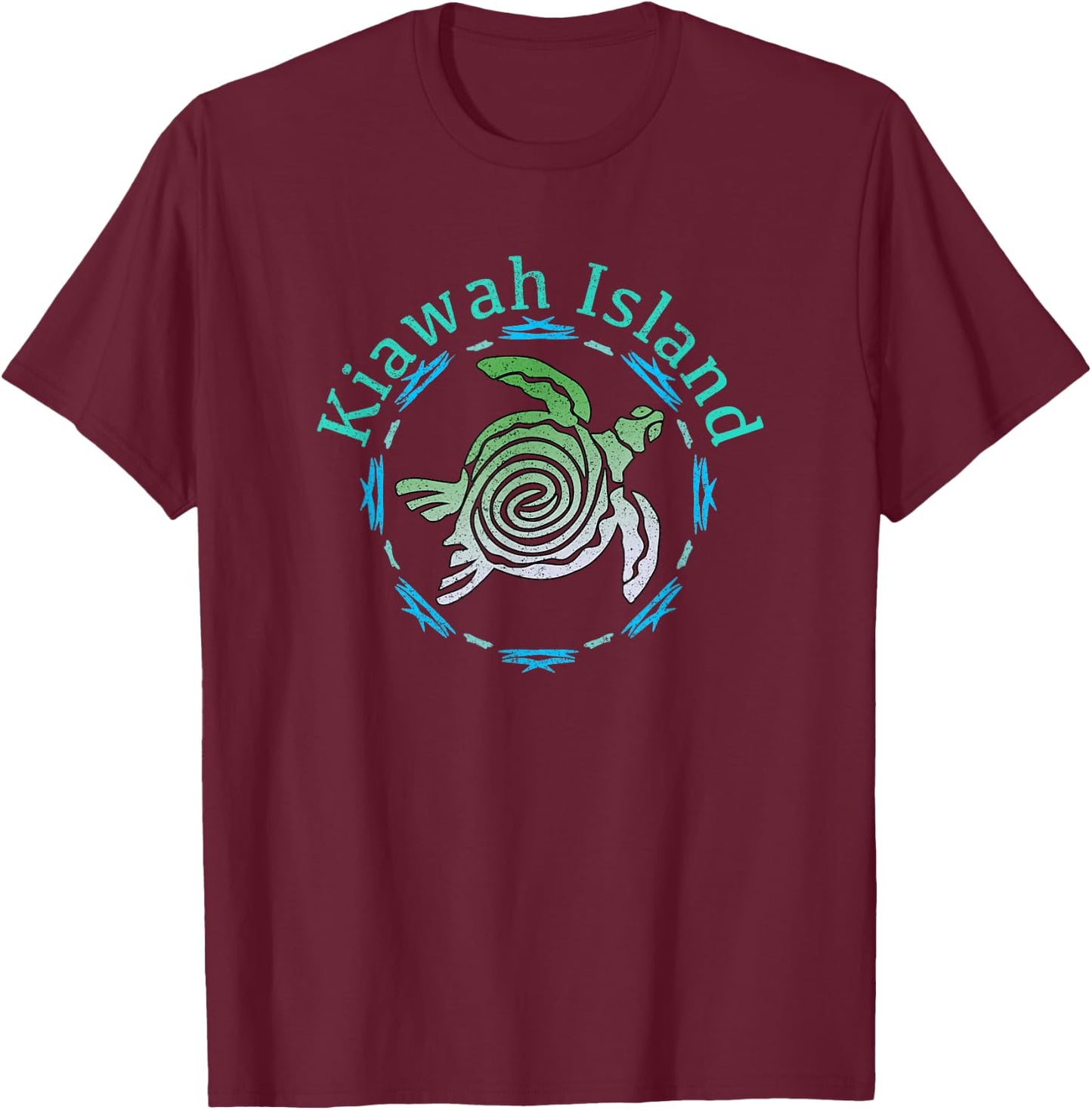 Kiawah Island Vintage Tribal Turtle Gift T-Shirt - T-Shirt | Maroon