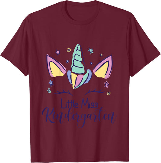 Kindergarten Girl First Day Little Miss Kindergarten 2025 T-Shirt - T-Shirt | Maroon