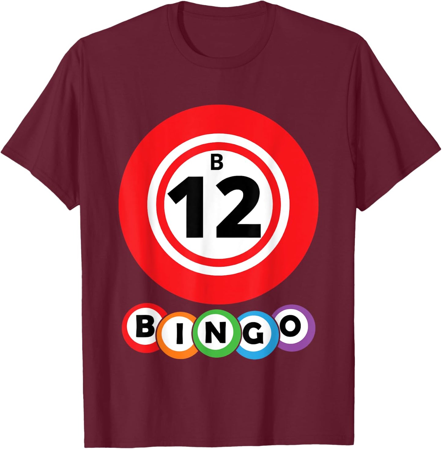 Lucky Bingo B12 Group Bingo Costume T-Shirt - T-Shirt | Maroon