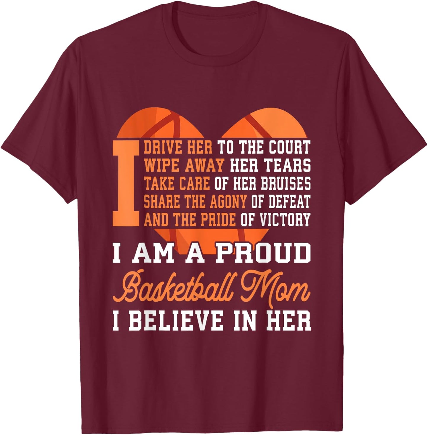 Basketball Mom T-Shirt - T-Shirt | Maroon